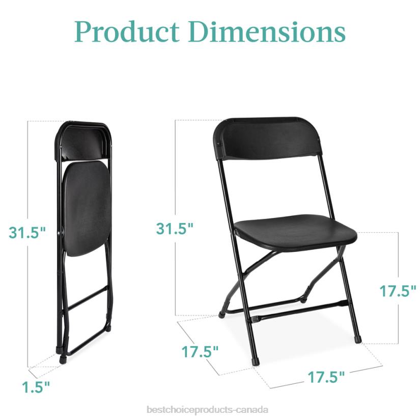 4LT2250 Black Best Choice Products Set of 10 Folding Stacking Plastic Chairs w/ Non-Slip Feet