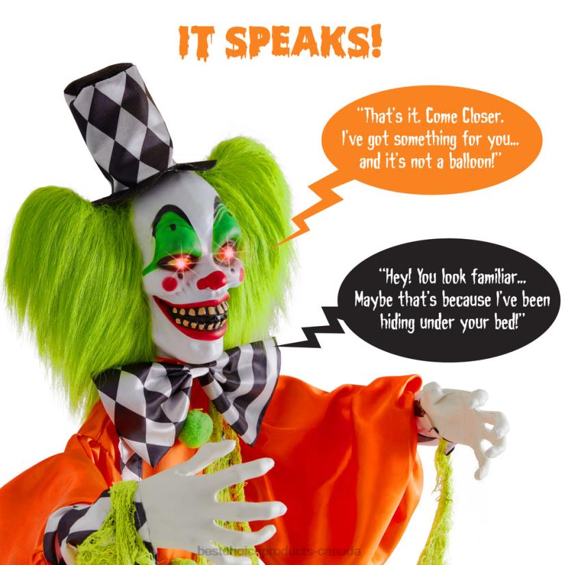 4LT2225 Multi Best Choice Products Funhouse Freddy The Motion Activated Animatronic Killer Clown Halloween Prop