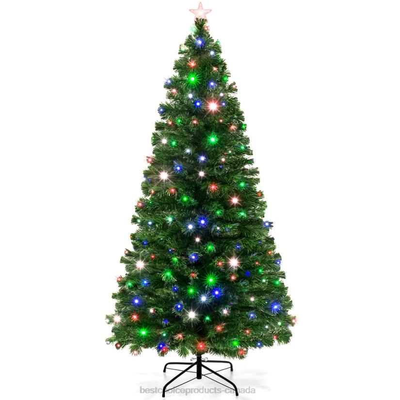 4LT2101 Beauty Best Choice Products Pre-Lit Fiber Optic Pine Christmas Tree w/ Multicolor & LED Lights