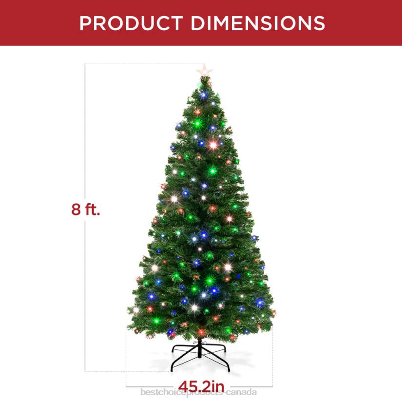 4LT2101 Beauty Best Choice Products Pre-Lit Fiber Optic Pine Christmas Tree w/ Multicolor & LED Lights