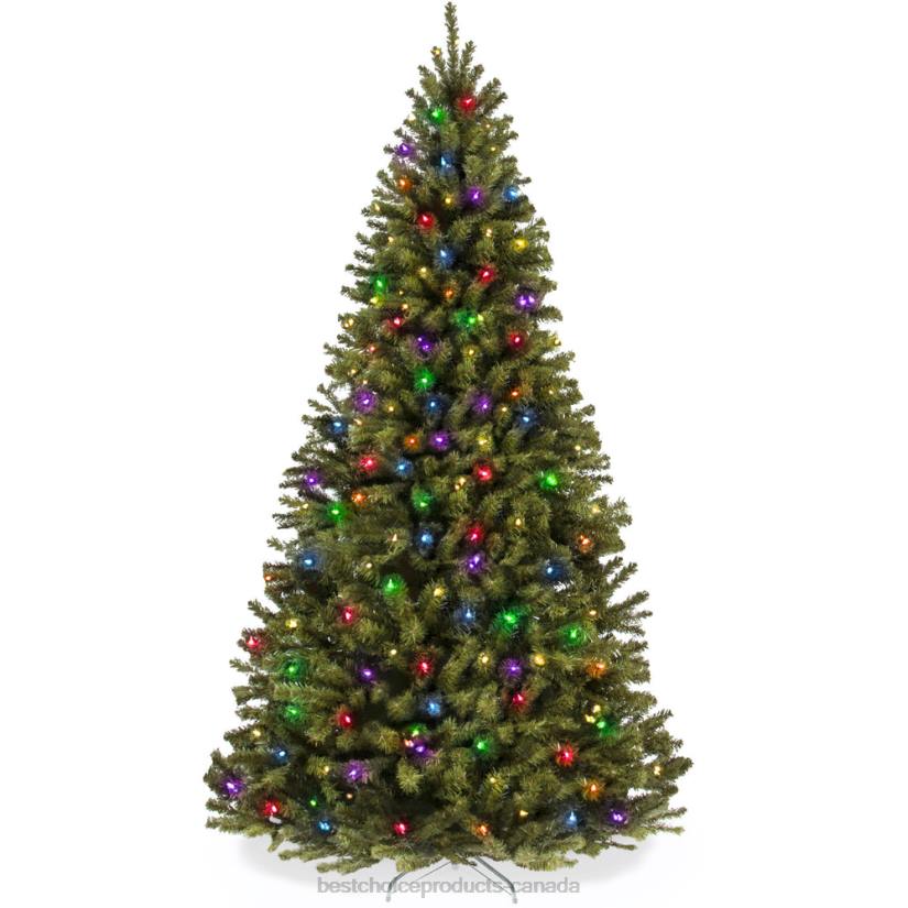 4LT210 Beauty Best Choice Products Pre-Lit Artificial Spruce Christmas Tree w/ Multicolored LED Lights