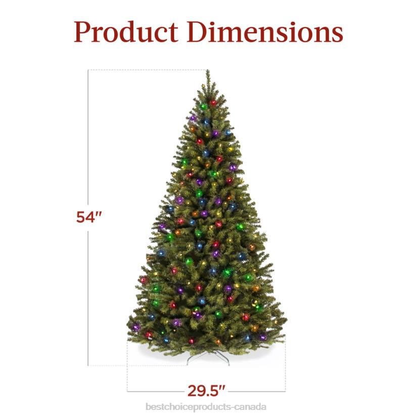 4LT210 Beauty Best Choice Products Pre-Lit Artificial Spruce Christmas Tree w/ Multicolored LED Lights