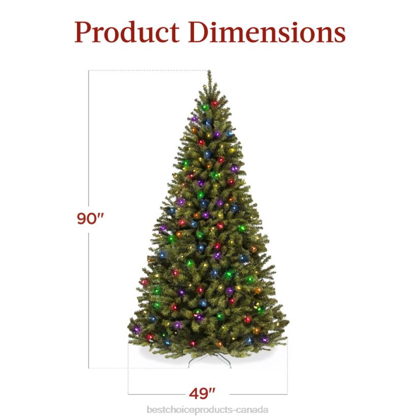 4LT212 Beauty Best Choice Products Pre-Lit Artificial Spruce Christmas Tree w/ Multicolored LED Lights