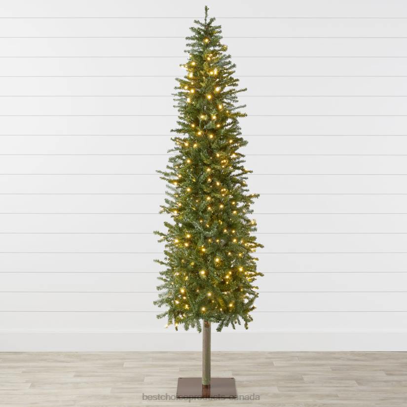 4LT2149 Beauty Best Choice Products Pre-Lit Artificial Alpine Slim Pencil Christmas Tree w/ LED Lights, Stand
