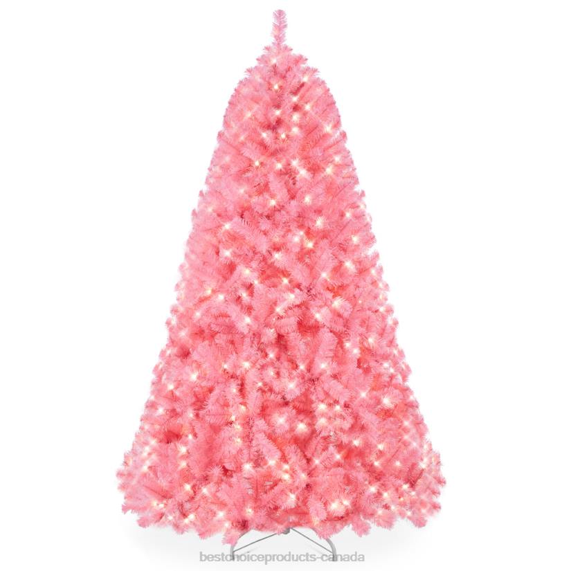 4LT2173 Metal Stand Best Choice Products Pre-Lit Artificial Pink Christmas Tree w/ Incandescent Lights