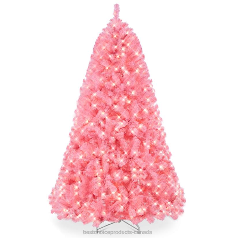 4LT2175 Metal Stand Best Choice Products Pre-Lit Artificial Pink Christmas Tree w/ Incandescent Lights
