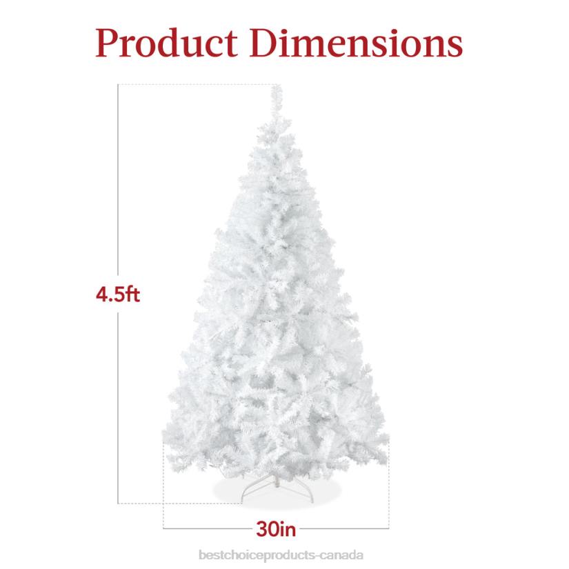 4LT2184 Metal Stand Best Choice Products Pre-Lit Hinged Artificial White Pine Christmas Tree w/ Lights