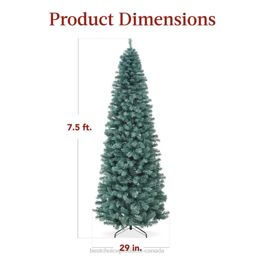 4LT2202 Beauty Best Choice Products Pre-Lit Blue Spruce Pencil Christmas Tree w/ Metal Base, Incandescent Lights