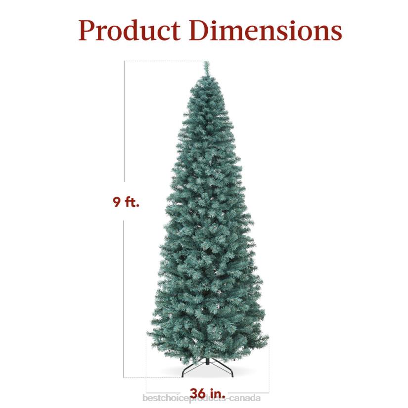 4LT2203 Beauty Best Choice Products Pre-Lit Blue Spruce Pencil Christmas Tree w/ Metal Base, Incandescent Lights