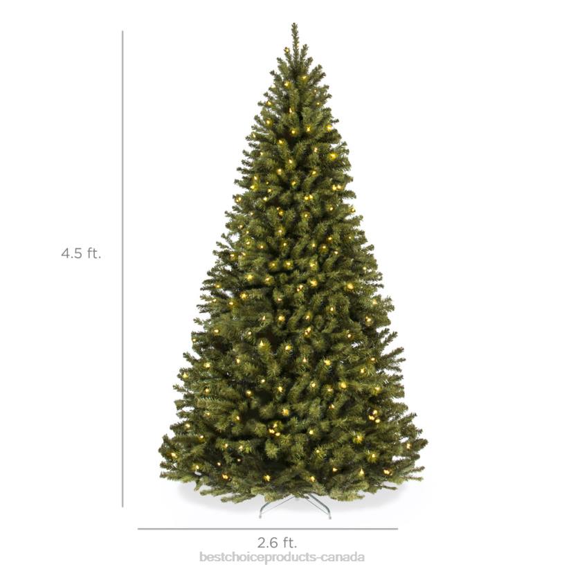 4LT221 Beauty Best Choice Products Pre-Lit Artificial Spruce Christmas Tree w/ Foldable Metal Base