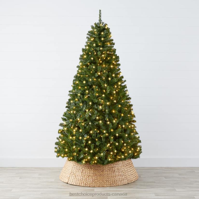 4LT222 Beauty Best Choice Products Pre-Lit Artificial Spruce Christmas Tree w/ Foldable Metal Base