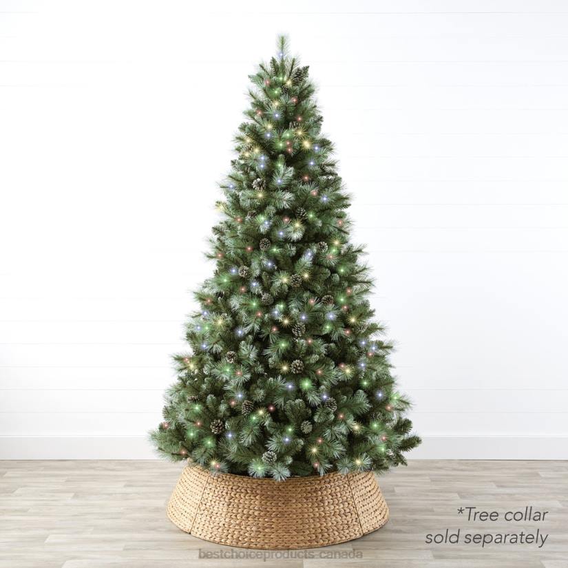 4LT2234 Metal Stand Best Choice Products Pre-Lit Frosted Artificial Scotch Pine Christmas Tree