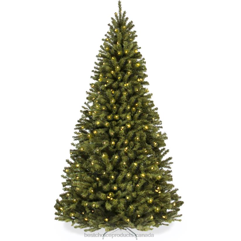 4LT223 Beauty Best Choice Products Pre-Lit Artificial Spruce Christmas Tree w/ Foldable Metal Base