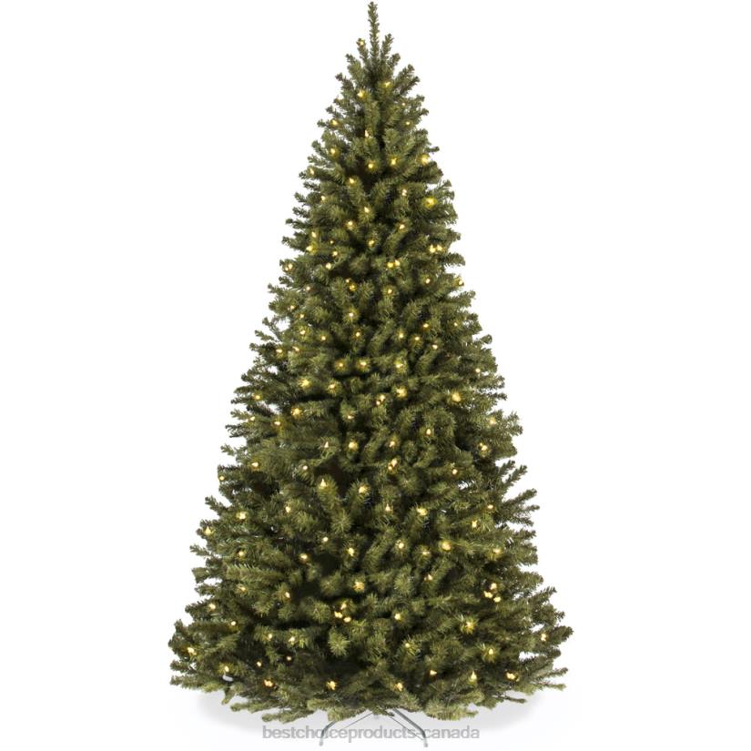 4LT225 Beauty Best Choice Products Pre-Lit Artificial Spruce Christmas Tree w/ Foldable Metal Base