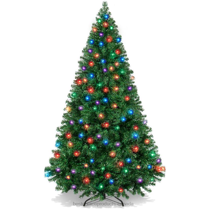 4LT241 Multi-color Best Choice Products Premium Artificial Pre-Lit Pine Christmas Tree w/ 1,000 Tips, 250 LED Lights