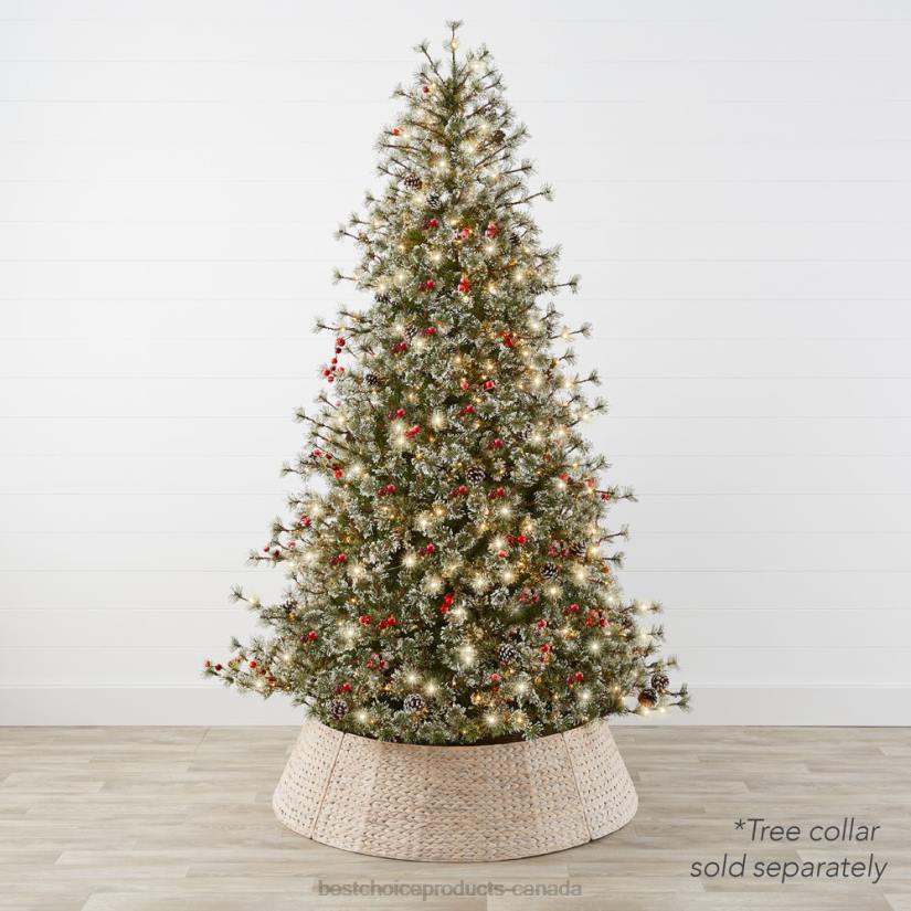 4LT242 Metal Stand Best Choice Products Pre-Lit Semi-Flocked Artificial Cashmere Pine Christmas Tree