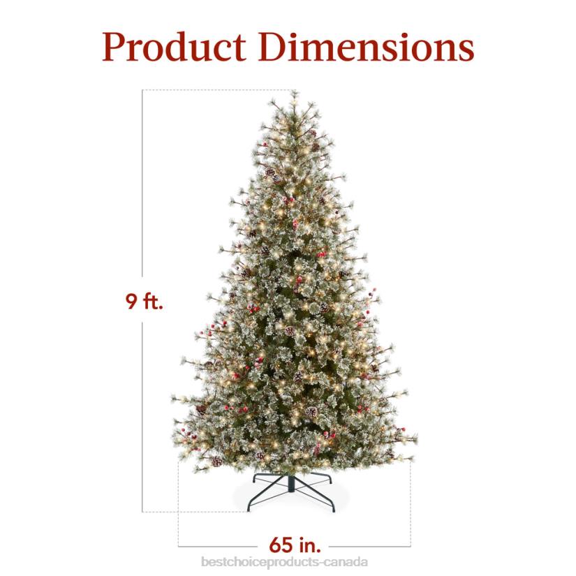 4LT244 Metal Stand Best Choice Products Pre-Lit Semi-Flocked Artificial Cashmere Pine Christmas Tree