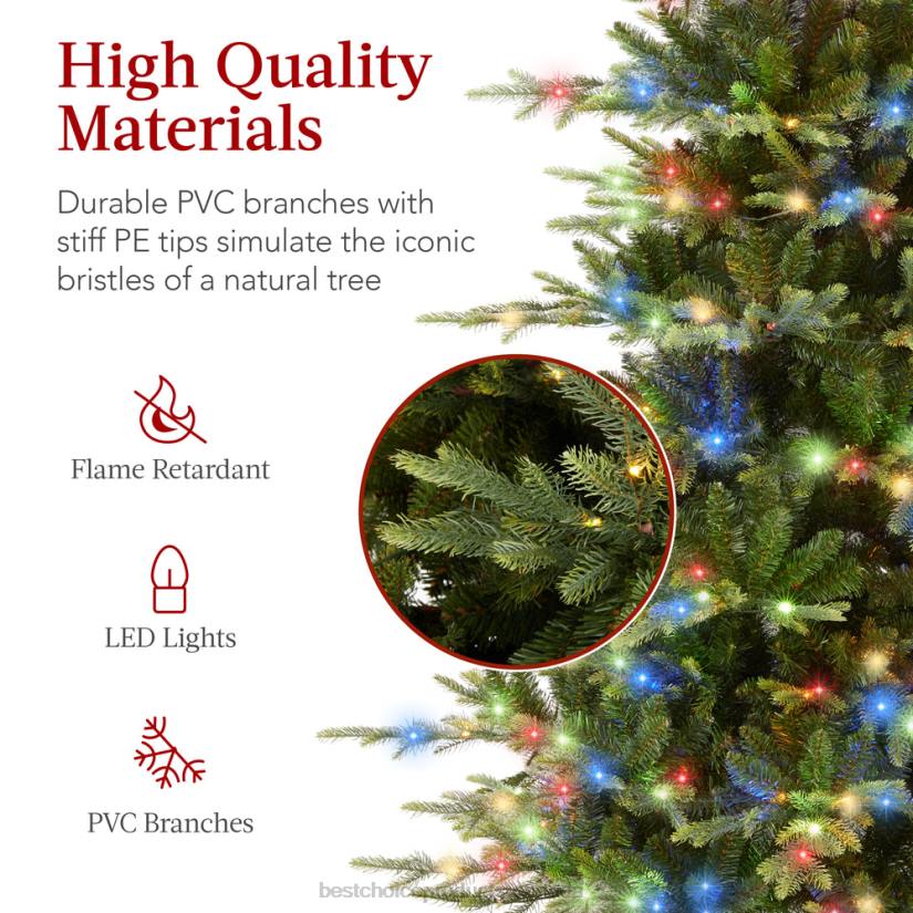 4LT249 Metal Stand Best Choice Products Pre-Lit Artificial Aspen Noble Fir Christmas Tree