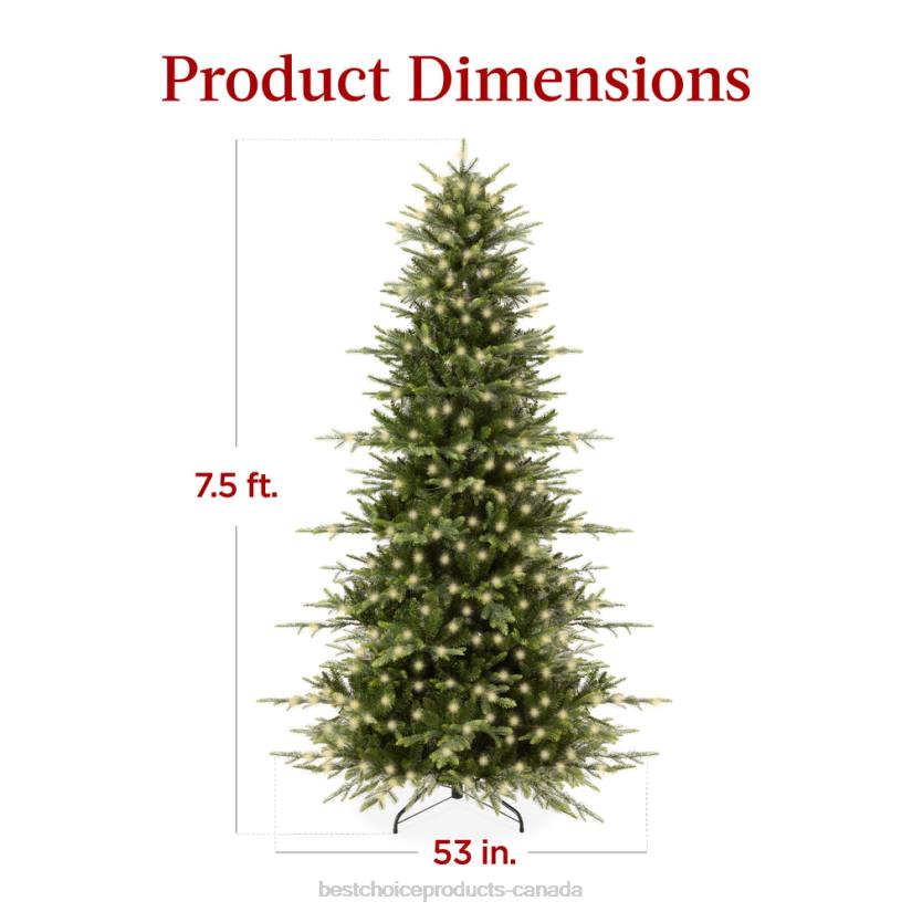 4LT249 Metal Stand Best Choice Products Pre-Lit Artificial Aspen Noble Fir Christmas Tree