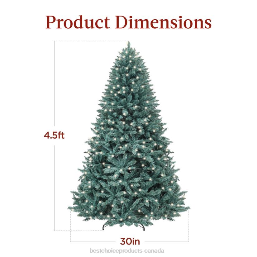 4LT250 Beauty Best Choice Products Pre-Lit Blue Spruce Christmas Tree w/ Foldable Base, Incandescent Lights