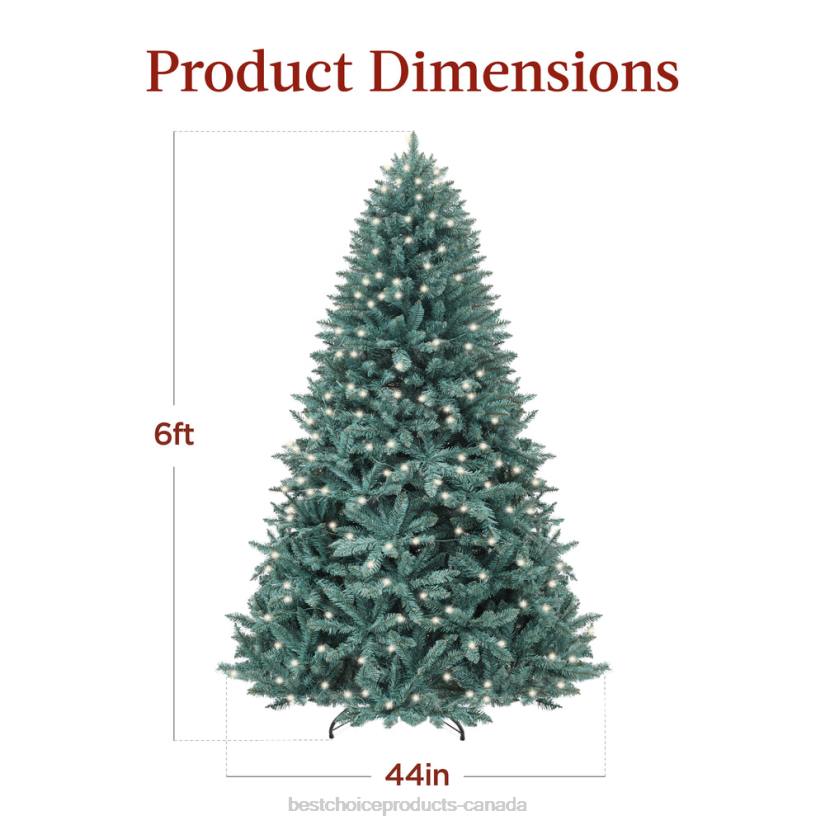 4LT251 Beauty Best Choice Products Pre-Lit Blue Spruce Christmas Tree w/ Foldable Base, Incandescent Lights