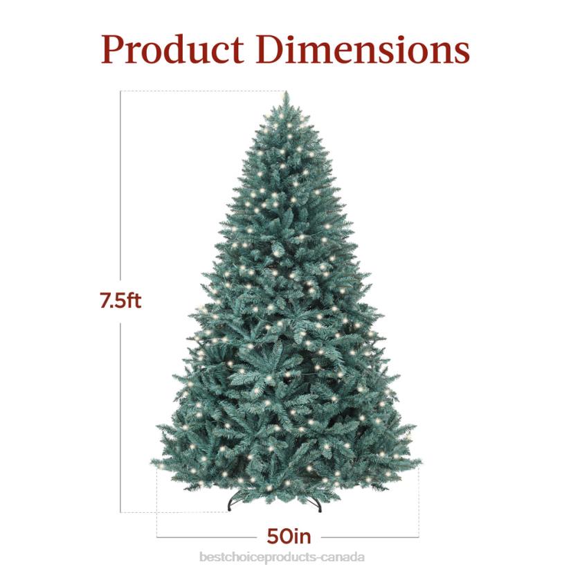 4LT252 Beauty Best Choice Products Pre-Lit Blue Spruce Christmas Tree w/ Foldable Base, Incandescent Lights