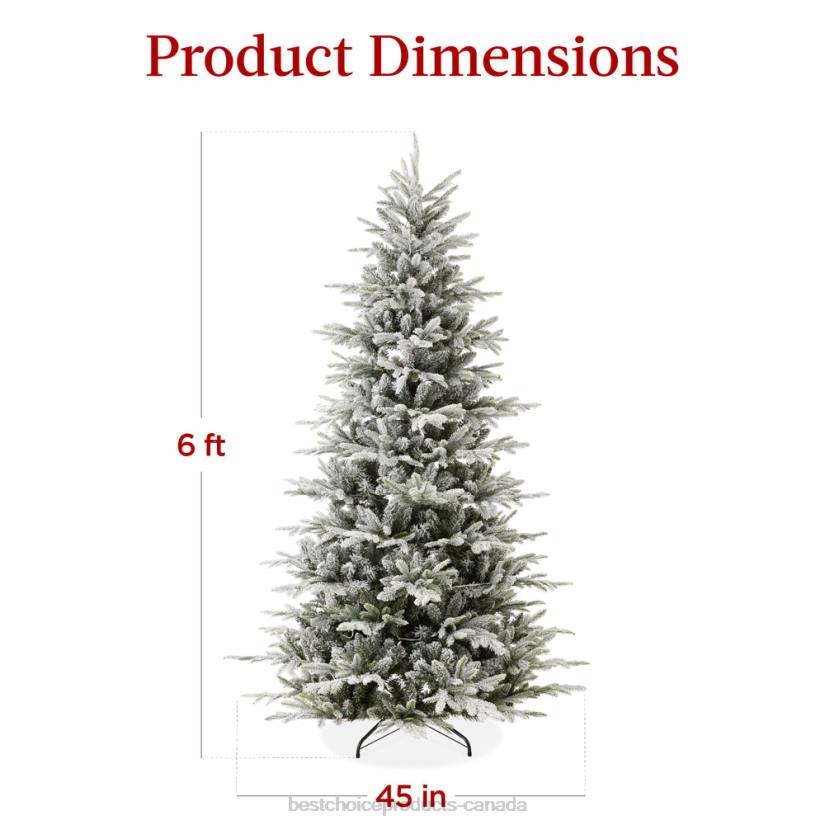 4LT258 Metal Stand Best Choice Products Pre-Lit Flocked Artificial Aspen Noble Fir Christmas Tree