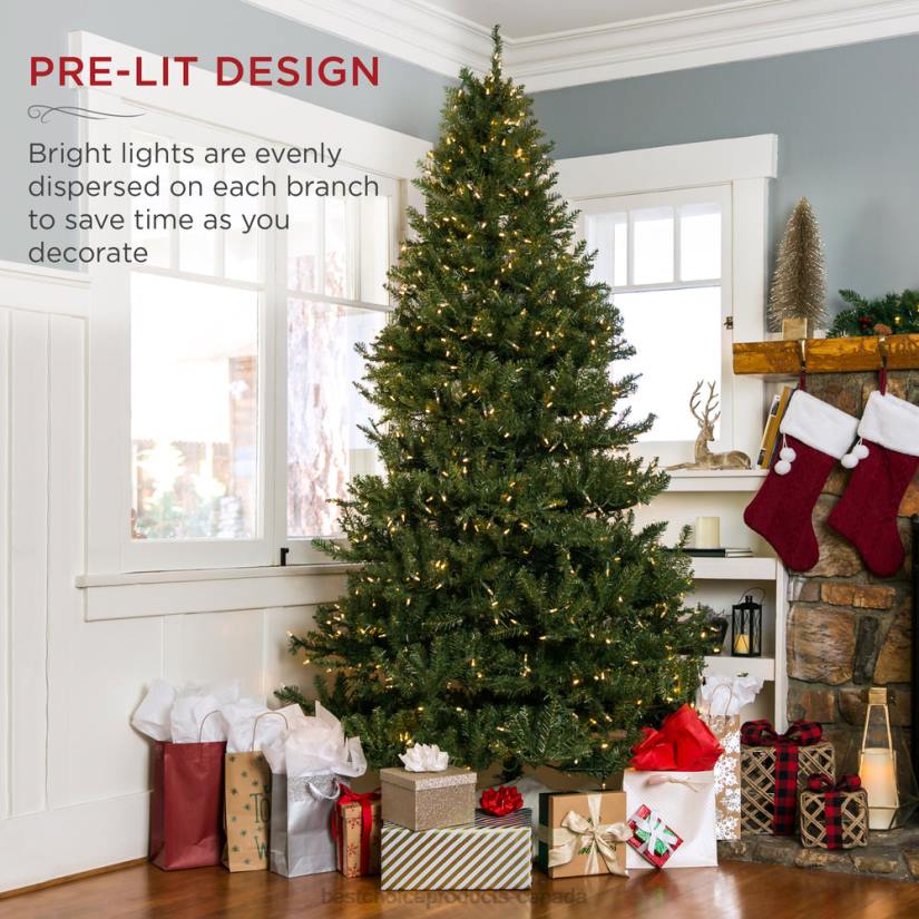 4LT281 Stand Best Choice Products Pre-Lit Hinged Douglas Artificial Christmas Tree