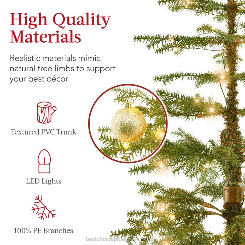 4LT289 Beauty Best Choice Products Pre-Lit Sparse Christmas Tree w/ 2-in-1 LED Lights, Cordless Connection