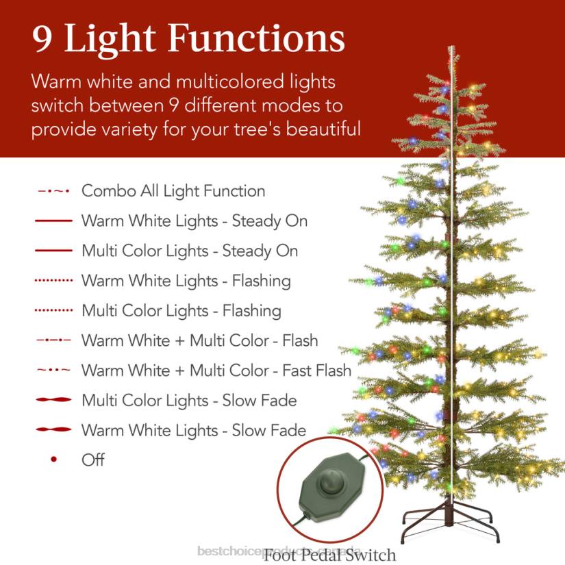 4LT289 Beauty Best Choice Products Pre-Lit Sparse Christmas Tree w/ 2-in-1 LED Lights, Cordless Connection