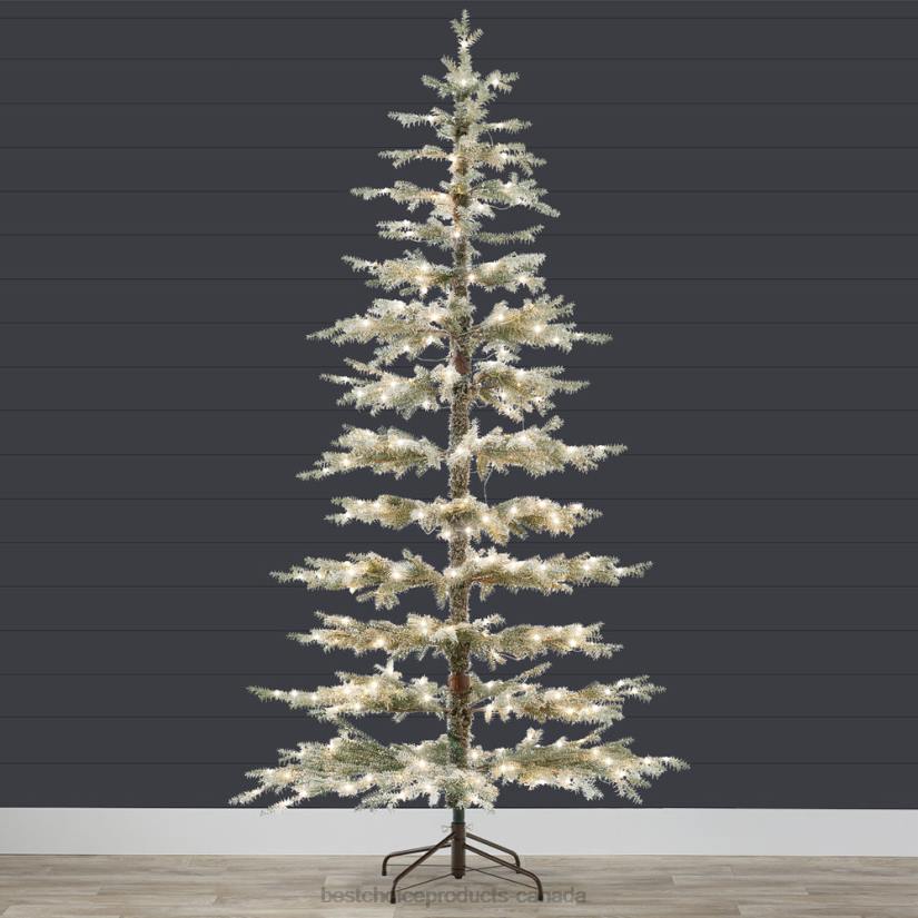 4LT293 Beauty Best Choice Products Pre-Lit Sparse Flocked Christmas Tree w/ 2-in-1 LEDs, Cordless Connection