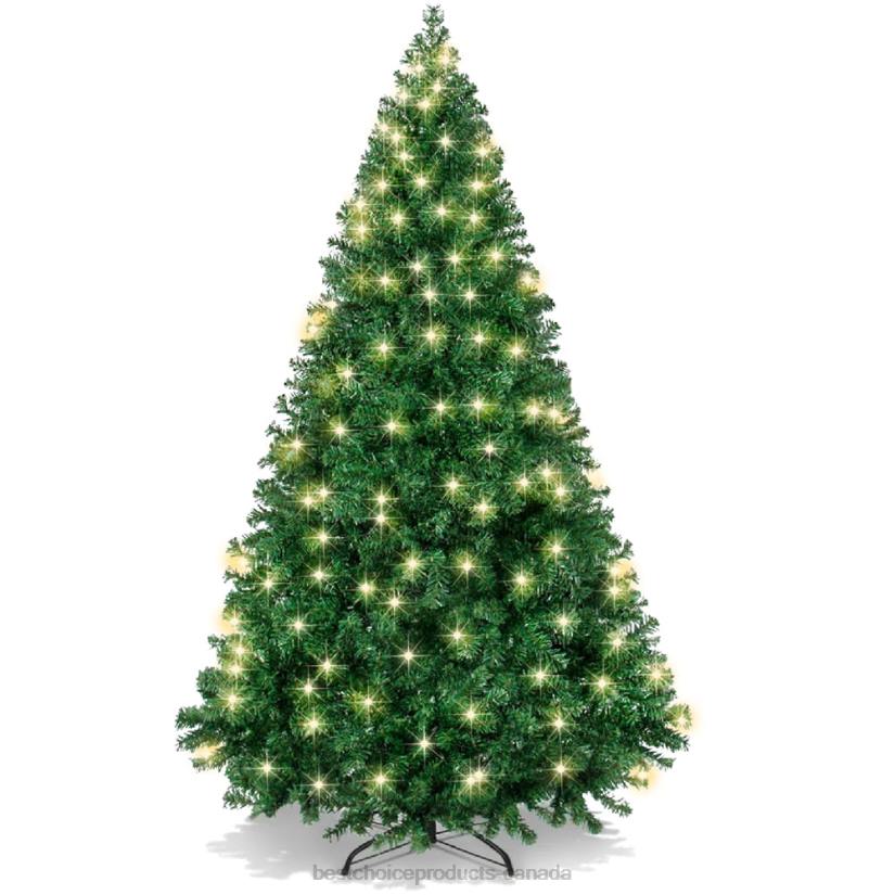 4LT29 White Best Choice Products Premium Artificial Pre-Lit Pine Christmas Tree w/ 1,000 Tips, 250 Lights