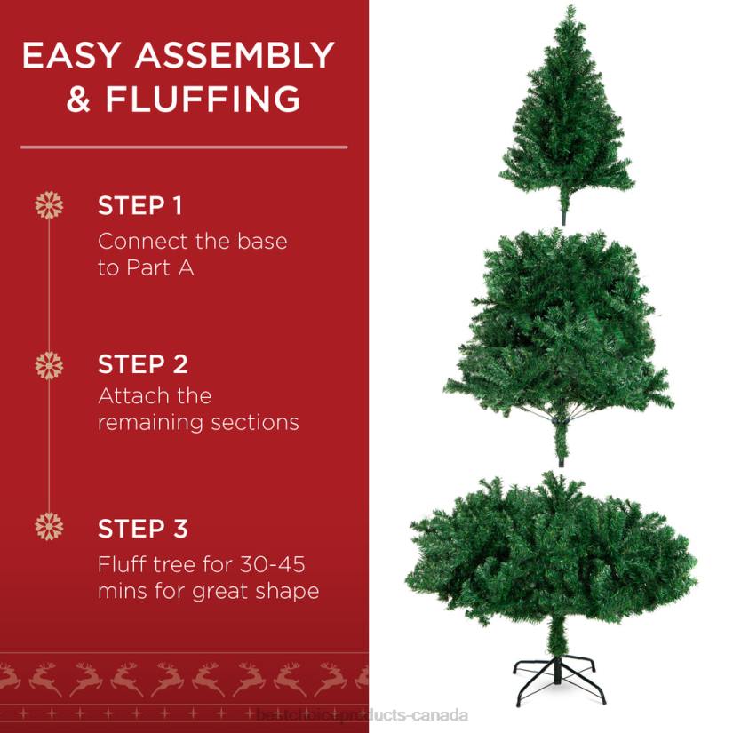 4LT29 White Best Choice Products Premium Artificial Pre-Lit Pine Christmas Tree w/ 1,000 Tips, 250 Lights