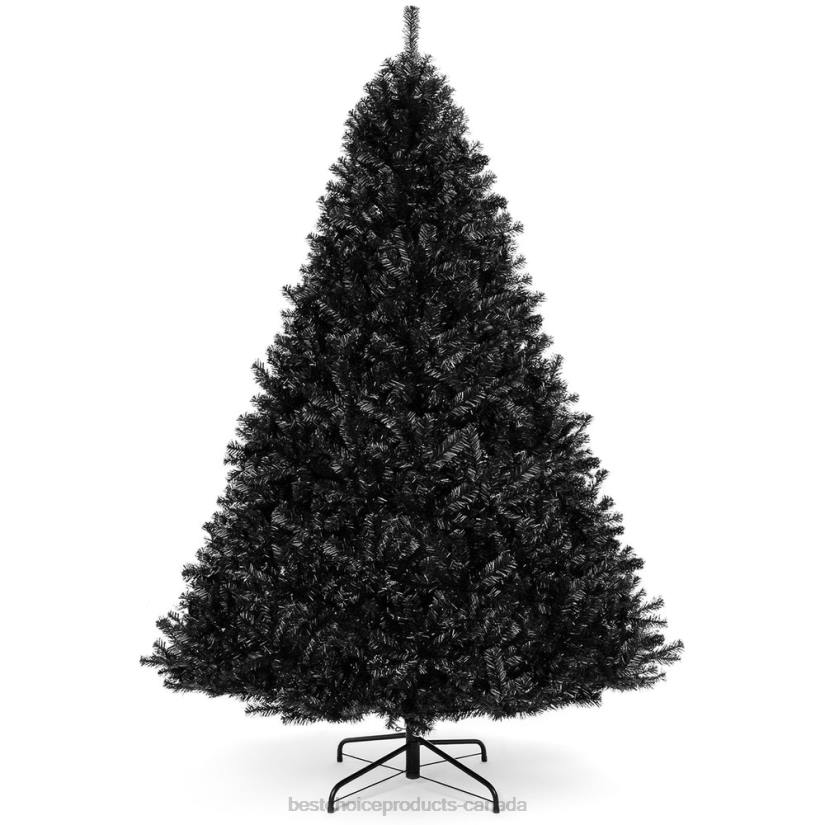 4LT2114 Beauty Best Choice Products Artificial Black Christmas Tree w/ Easy Assembly, Foldable Metal Stand