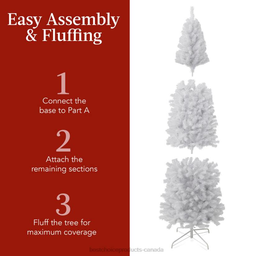 4LT2117 Beauty Best Choice Products White Artificial Pencil Holiday Christmas Tree