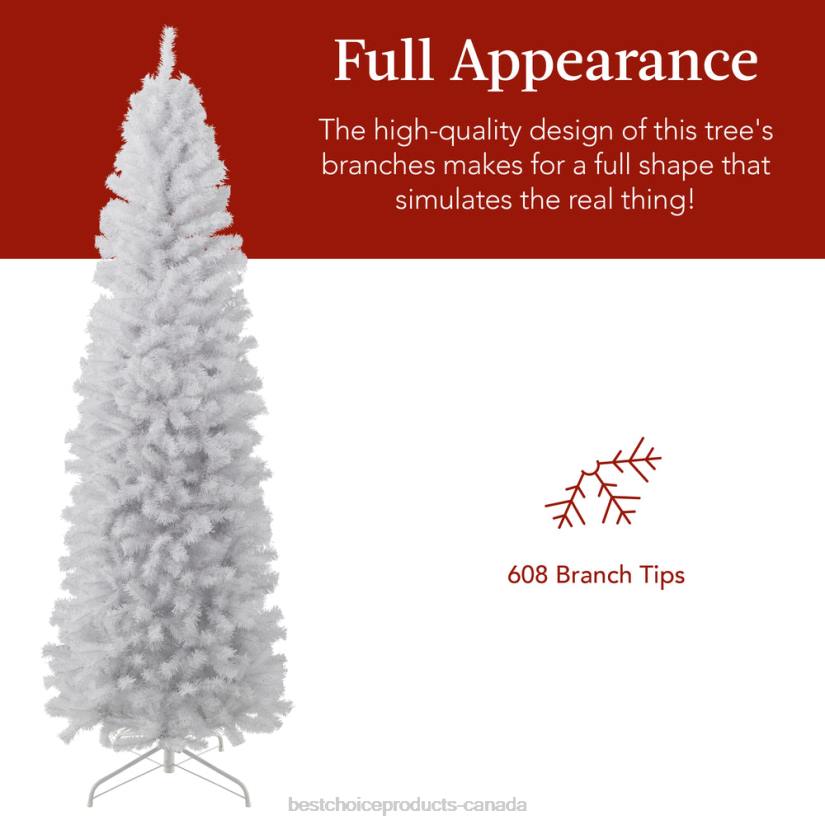 4LT2117 Beauty Best Choice Products White Artificial Pencil Holiday Christmas Tree