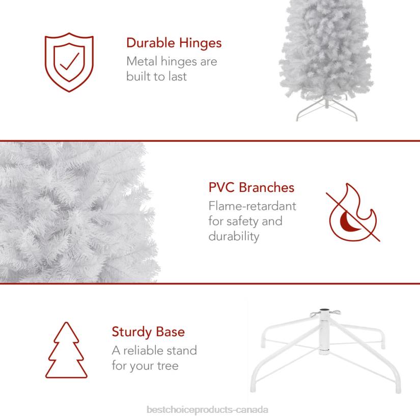 4LT2117 Beauty Best Choice Products White Artificial Pencil Holiday Christmas Tree