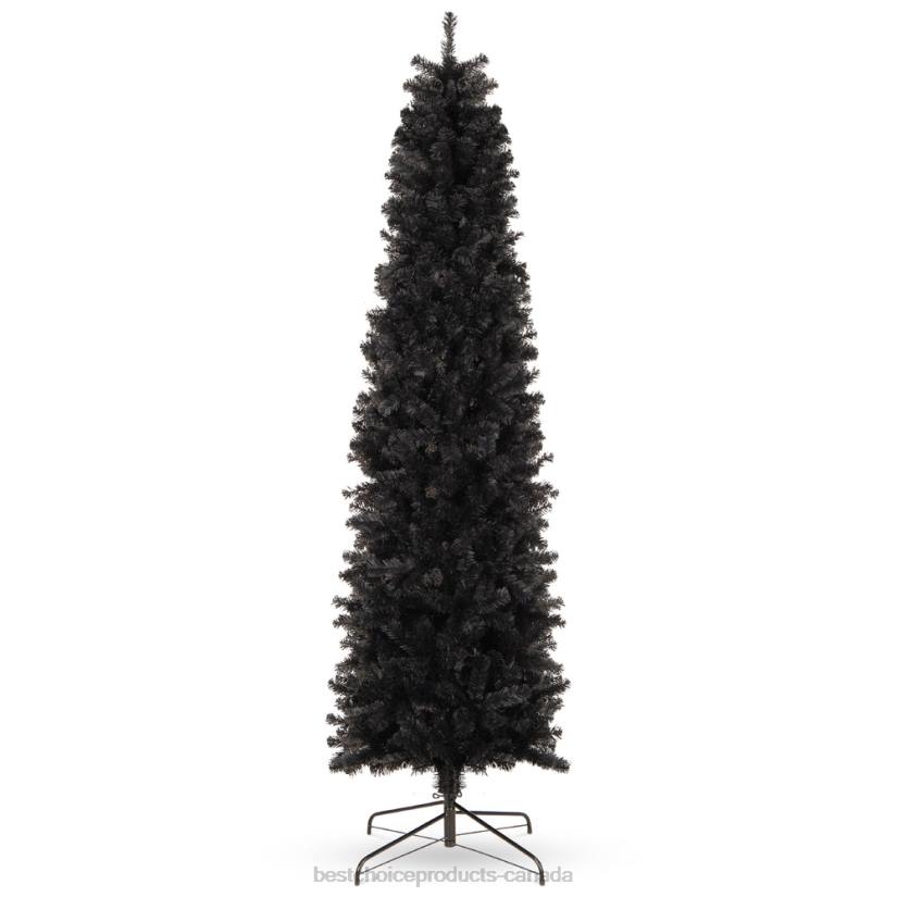 4LT2189 Beauty Best Choice Products Black Artificial Pencil Holiday Christmas Tree