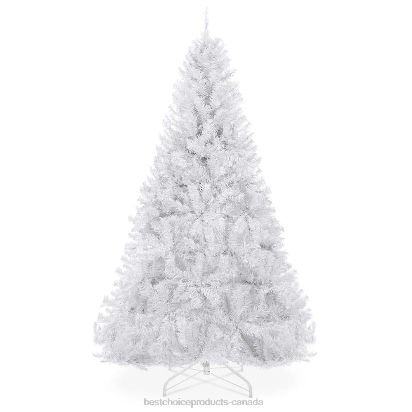 4LT2200 Beauty Best Choice Products Premium White Artificial Pine Christmas Tree w/ Tips, Foldable Metal Base