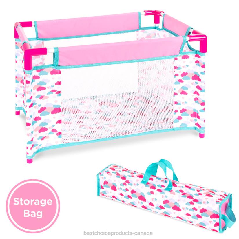 4LT2323 Pink Best Choice Products Kids 15-Piece 13.5in Newborn Baby Doll Role Play Playset w/ Accessories