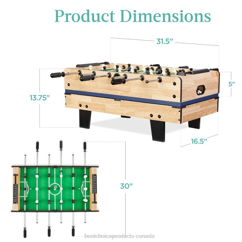 4LT21010 Light Wood Best Choice Products 11-in-1 Combo Game Set w/ Ping Pong, Foosball, Air Hockey, 5 Storage Bags