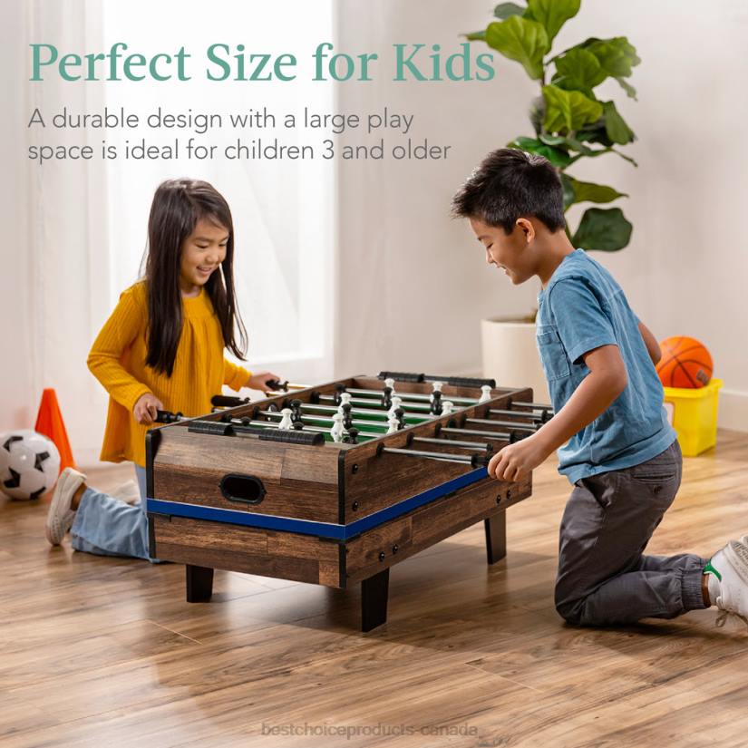 4LT21011 Dark Wood Best Choice Products 11-in-1 Combo Game Set w/ Ping Pong, Foosball, Air Hockey, 5 Storage Bags