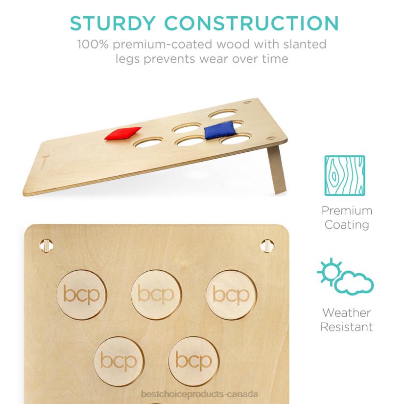 4LT21029 Multicolor Best Choice Products 2-In-1 Cornhole & Beer Pong Board Game Set w/ 2 Carrying Bags, 6 Bean Bags