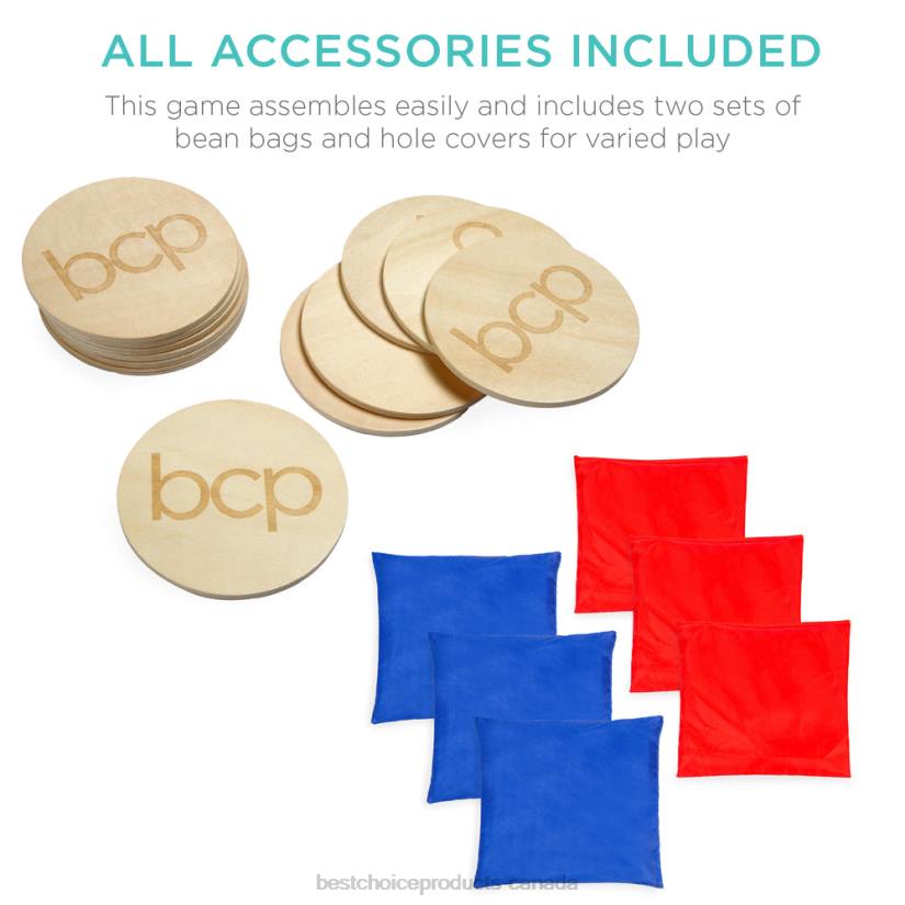 4LT21029 Multicolor Best Choice Products 2-In-1 Cornhole & Beer Pong Board Game Set w/ 2 Carrying Bags, 6 Bean Bags