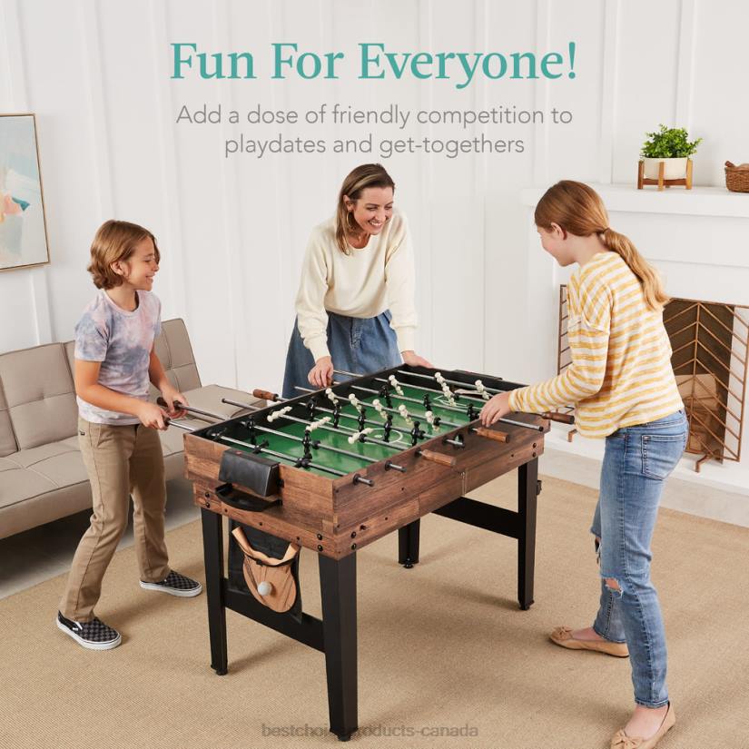 4LT2286 Dark Brown Best Choice Products 13-in-1 Combo Game Table Set w/ Ping Pong, Foosball, Basketball, Air Hockey