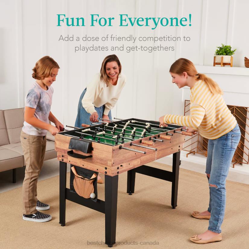 4LT2287 Natural Best Choice Products 13-in-1 Combo Game Table Set w/ Ping Pong, Foosball, Basketball, Air Hockey