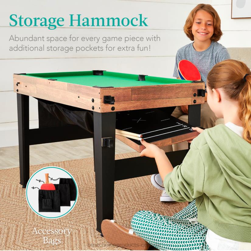 4LT2287 Natural Best Choice Products 13-in-1 Combo Game Table Set w/ Ping Pong, Foosball, Basketball, Air Hockey
