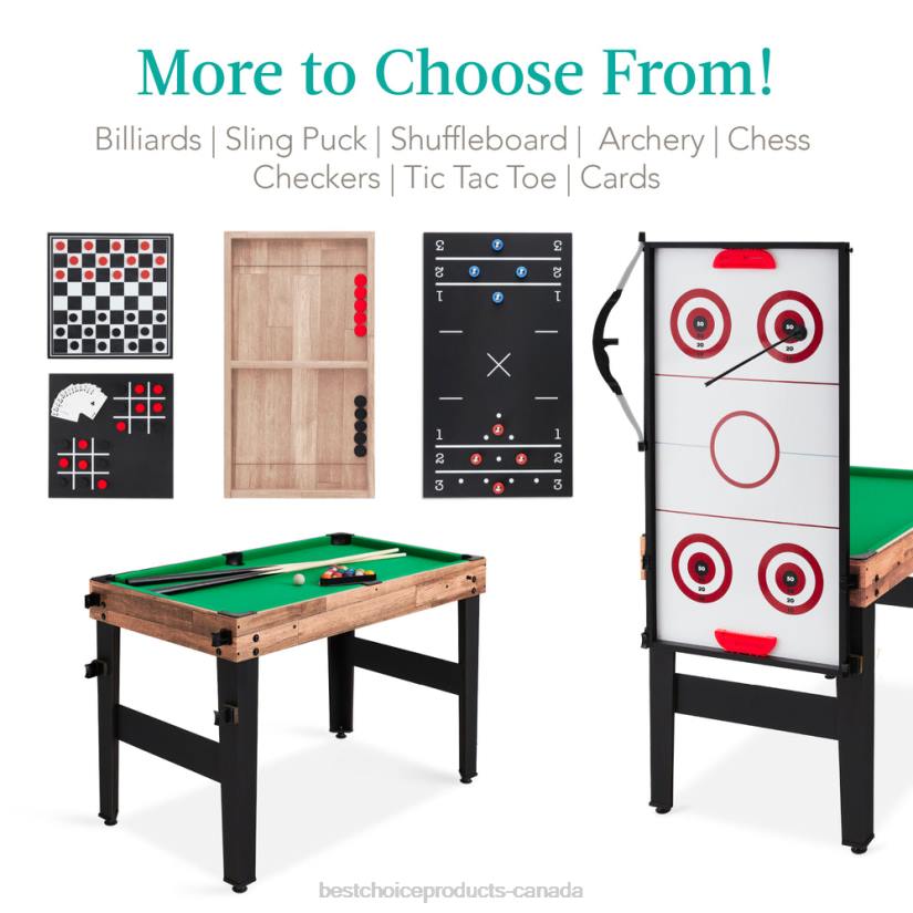 4LT2287 Natural Best Choice Products 13-in-1 Combo Game Table Set w/ Ping Pong, Foosball, Basketball, Air Hockey