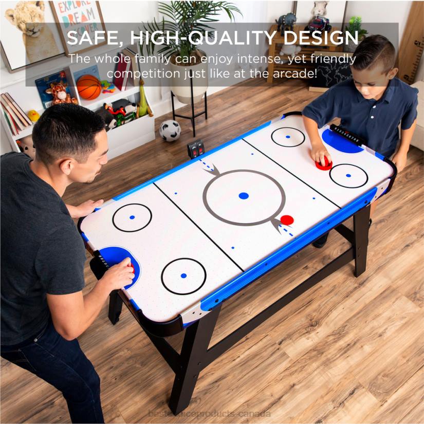 4LT2484 Multicolor Best Choice Products Air Hockey Table w/ 2 Pucks, 2 Paddles, LED Score Board