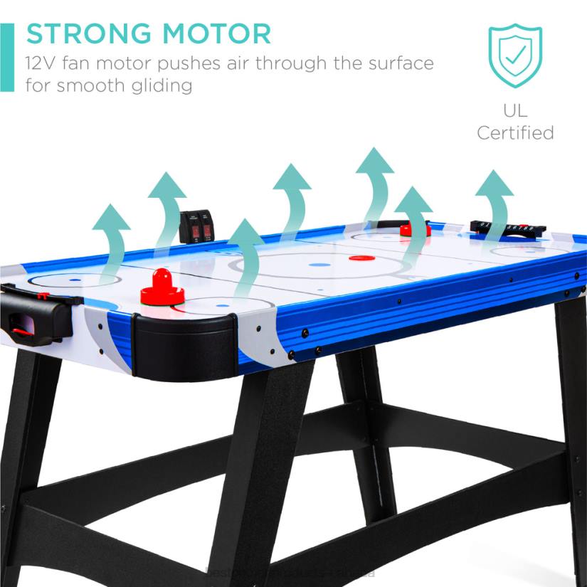 4LT2484 Multicolor Best Choice Products Air Hockey Table w/ 2 Pucks, 2 Paddles, LED Score Board